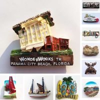 USA New Yourk Fridge Magnets Florida WonderWorks San Francisco Hawaii Tourism Souvenir Magnetic Refrigerator Magnets Gifts