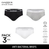 DAPPER กางเกงชั้นในชาย ANTI-BACTERIAL ทรง Briefs คละสี UB1X1005VP1 [SET 3 ชิ้น]