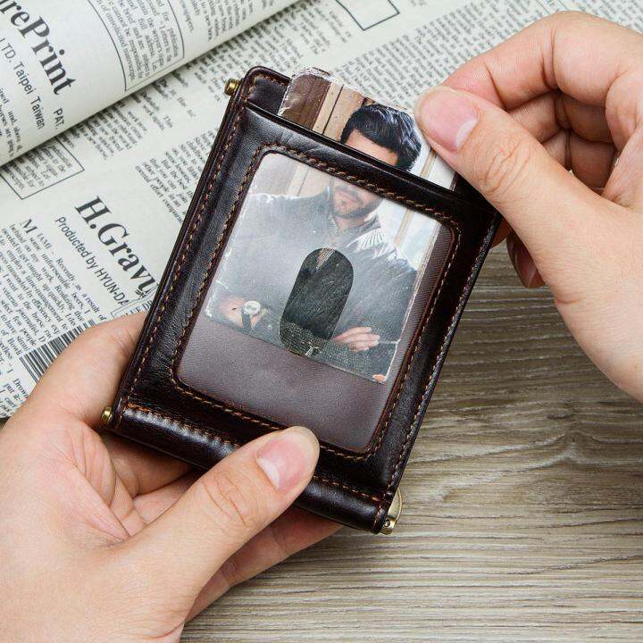 top-contacts-crazy-horse-cowhide-leather-rfid-money-clip-slim-card-wallet-trifold-male-cash-clamp-man-cash-holder-zip-coin-pocket