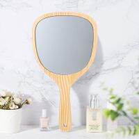 【TIMIN Home Tools】 Mirror Hand Makeup Handheldheld Handlemirrorspwooden Personal Woodvanity Small Mirrora Barber Stand Tabletop Decorative