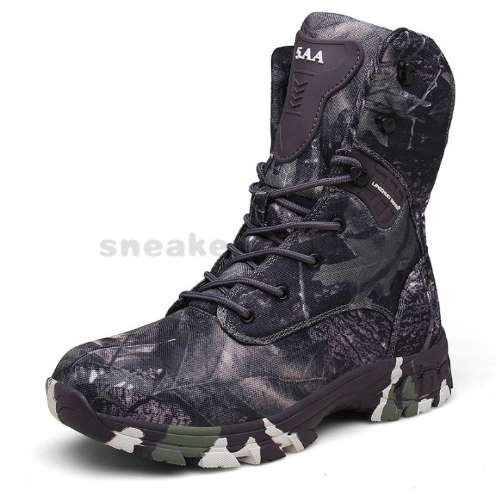 Ready Stock Men's 5AA Tactical Boots Army Men's Outdoor Hiking Combat ...