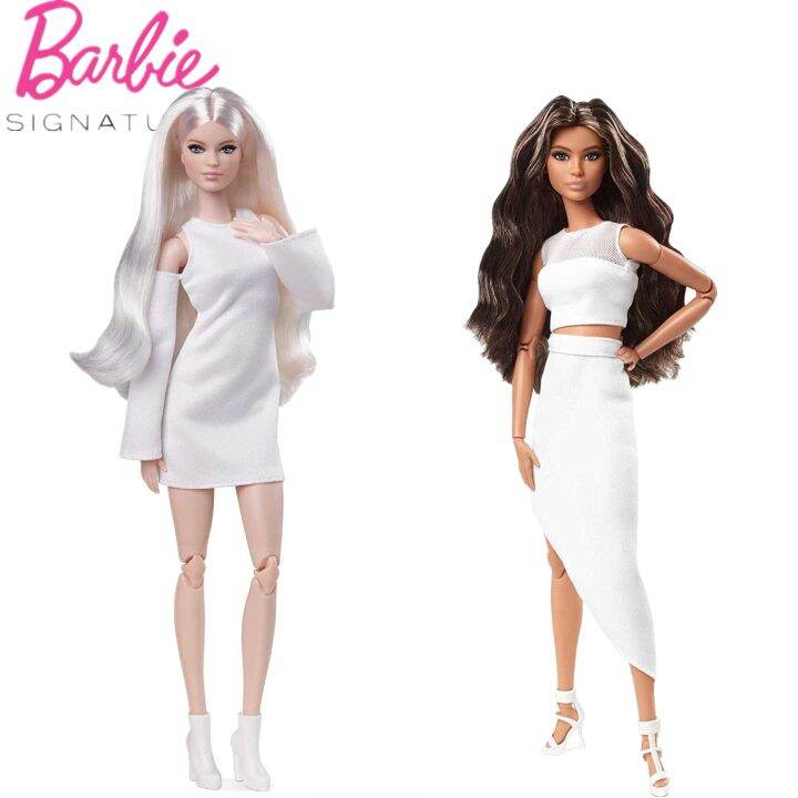 Barbie Signature Looks Doll Fully Posable Fashion Doll Wearing White