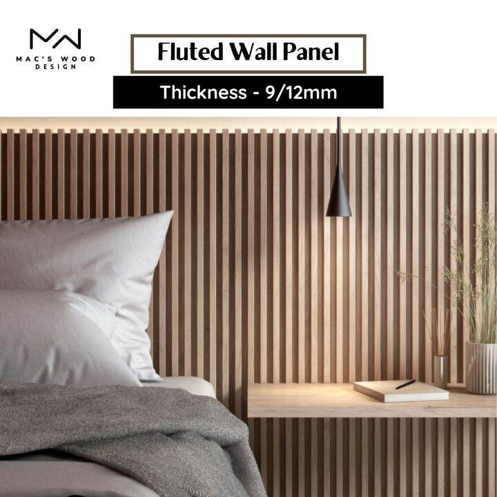 【ready Stock】slat Wall Panel Fluted Wall Accent Wall Shiplap Kayu 