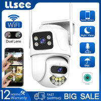 LLSEE icsee 4K 8MP WIFI เลนส์คู่ไร้สายกล้องวงจรปิดกลางแจ้ง 360 องศาการหมุนการติดตามมือถือที่มีสีสัน Night Vision สองทางอินเตอร์คอม IP กล้องรักษาความปลอดภัย