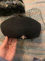 ☃❄ 202102-2508314 NEW summer design mesh pearl bee black fine paper grass lady hat women Leisure painter