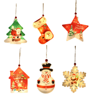 6 Pack Christmas Tree Decorations LED Lights Luminous Pendants Ornaments Holiday Decor Gifts