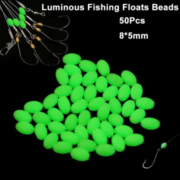 100pcs Oval Luminous Fishing Lures Fishing Beads Sea Hard Floating Float Tackles
