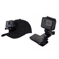 ❆ PULUZ 2 Pcs For Go Pro Accessories: 1 Pcs Outdoor Sun Hat Topi Baseball Cap With Holder Mount 1 Pcs 360 Degree Backpack Quick