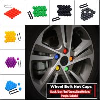 7 Colors 20pcs/Lot 17mm Wheel Locking Bolt Cover &amp; Lug Nut Center Caps For VW /Audi /Skoda /Seat With Clip Nails  Screws Fasteners