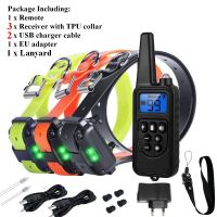 ปลอกคอฝึกสุนัขสัตว์เลี้ยง 800M Eectric Shock Collar สําหรับสุนัข IP7 ดําน้ํากันน้ํารีโมทคอนโทรลอุปกรณ์สุนัขชาร์จจอแสดงผล LCD