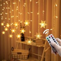 3.5M Snowflake Lamp Street Garland Christmas Decoration Curtains Fairy Lights Christmas Ornaments Holiday Lighting New Year 2023