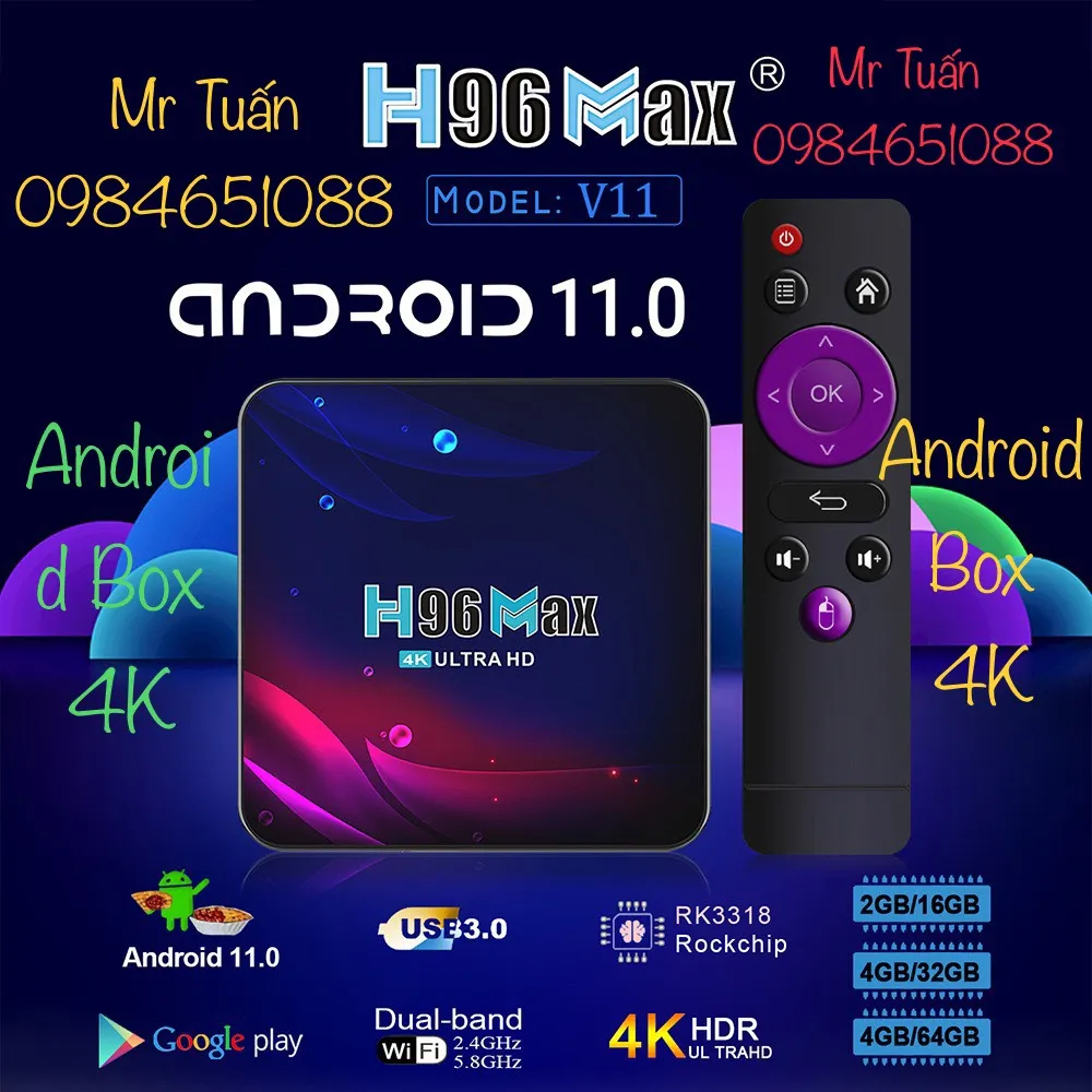 Android TiVi Box 4K, Android Box 4K, Tivibox Android Tivi 11 Ram ...