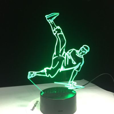 ถนนเต้นรำ LED USB 3D ไฟในคืน7สี LED 3D โคมไฟดิสโก้3D ไฟตกแต่งฮิปฮอปวัฒนธรรมทำลายล็อค Popping