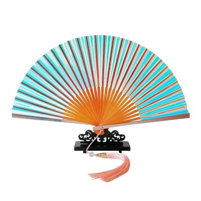 ♟❇  Shallow paint with Chinese palace ladies folded cool wind laser wave cool cos lovely high-grade summer wedding folding fan