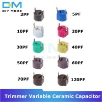 【HOT】 10PCS 6mm Capacitor 3PF 5PF 10PF 20PF 30PF 40PF 50PF 60PF 70PF 120PF Adjustable Capacitors for