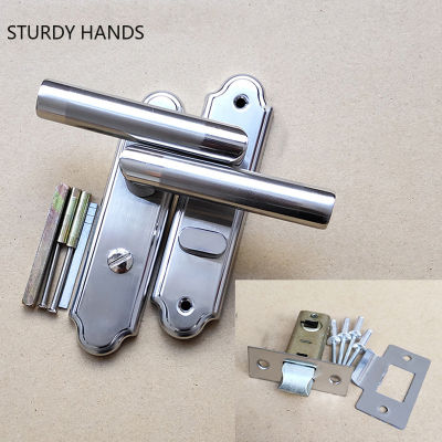 Modern Bathroom Handle Lock Stainless Steel Keyless Door Lock Kitchen Single Tongue Door Locks Deadbolt Lock Indoor Hardware