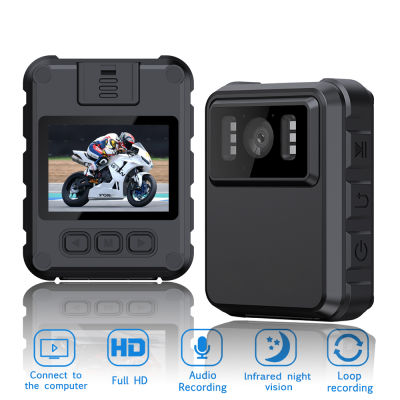 อุปกรณ์บันทึกวิดีโอกล้องแอ็กชันกีฬาตัวกล้องกันน้ำแบบพกพาสวมใส่ได้น้ำหนักเบา DV กล้อง DVR 128กรัมรถการ์ดความจำขับจักรยานขี่ตำรวจการบังคับใช้กฎหมาย