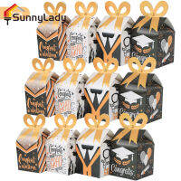 SunnyLady รูปแบบหมวกเสื้อผ้าปริญญาเอกกล่องบำรุงรักษาช็อกโกแลตหวานกล่องลูกอม12ชิ้นสำหรับการเฉลิมฉลองในฤดูกาลที่สำเร็จการศึกษา