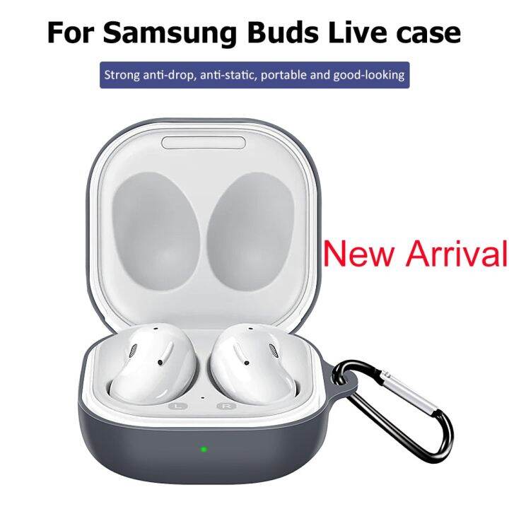 soft-silicone-case-for-samsung-galaxy-buds-live-buds-2-pro-case-protective-solid-color-earphone-case-headset-accessories-hook