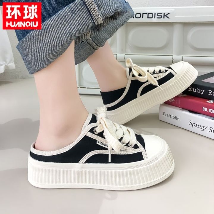 hot-sale-half-support-thick-soled-shoes-female-students-all-match-lazy-two-wear-biscuit-2023-new-summer-sneakers