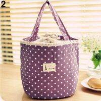 shutunxian® Portable Picnic Lunch Bag Outdoor Food Storage Polka Dot Drawstring Carry Tote