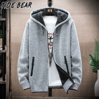 TIDE BEAR เสื้อแจ็คเก็ตแขนยาวเสื้อโค้ทแบบหนาผู้ชาย-แขนยาวมีซิปของผู้ชายเสื้อแจ็คเก็ตหนาทึบแจ็คเก็ตมีฮู้ดวัยรุ่น