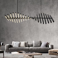 Modern LED Chandelier Lighting Nordic BlackWhite Office Pendant Lamps Living Room Home Hanging Lights Dining Room Bar Fixtures