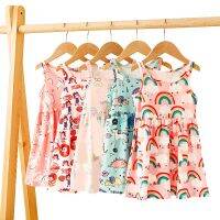 Summer Korean Children clothing for Toddler Girls Cartoon printed milk silk sling dress 4 6 8 10 12 Yrs Sport A-line Sundress  by Hs2023