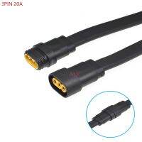 1SET 200MM 3 pin 20A male female plug connector with wire 3PIN High current flat wire aviation plug cable