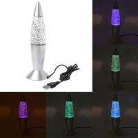 （roast chicken）จรวด3D เปลี่ยนสีได้หลายสีโคมไฟลาวา RGB LED Glitter Night Light Gift