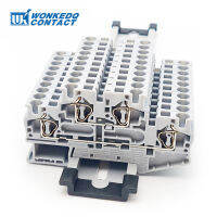 10Pcs STTB4 Double Level Terminal Block การเชื่อมต่อสปริงกรง4mm ² ขั้วต่อสายไฟ NS35 DIN Rail Strips STTB 4