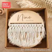 ♞☇ rfefefewfeerew Mensal madeira Tassel cartões recém-nascidos foto acessórios fotografia adereços presente para bebês