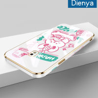 Dienya เคสปลอกสำหรับ Samsung J7โปร J7 2018 J7 2017ลายการ์ตูนน่ารักโชคดีน่ารักใหม่กรอบสี่เหลี่ยมชุบซิลิก้าเจลนิ่มเคสมือถือกันกระแทกรวมทั้งหมดเลนส์กล้องถ่ายรูปฝาครอบป้องกัน