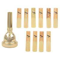 Alto Trombone Copper Mouthpiece Mouth Piece 6.5AL Gold with 10Pcs Alto Saxophone Sax Reeds Classic Alto Reed