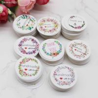 ℗✣ﺴ 100Pcs Handmade with love /Thank You Flower DIY White Tags Wedding candy Gift Wrapping Paper Hang Paper Tags cookies Supplies