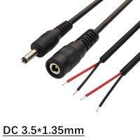 DC 3.5mm x 1.35mm Data Extension Transfer Adapter Cable Male/Female for CCTV Camera DIY Black Wires  Leads Adapters