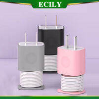 ที่เก็บสายซิลิโคนที่ชาร์จ ECILY ม้วนสายเคเบิลข้อมูลอย่างรวดเร็ว I-OS USB C เคสป้องกันรอยขีดข่วนสำหรับเก็บ20W/18W