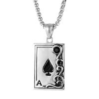 CIFbuy  1Pc Personality playing cards A of spades pendant cool fashion mens stainless steel necklace