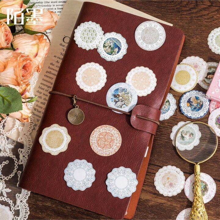 45pcs-lace-flower-language-boxed-stickers-scrapbooking-round-label-diary-stationery-album-phone-journal-planner-stickers-labels