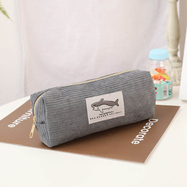 pencil-holder-with-kawaii-prints-pencil-pouch-corduroy-pen-case-cute-pencil-case-shark-stationery-holder