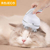 ROJECO Electric Pet Massager For Cats Head Massager Waterproof Rechargeable Wireless 3D Kneading Massage Device Cat Accessories