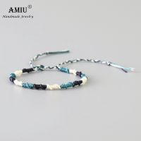 HOT LOZKLHWKLGHWH 576[HOT W] AMIU Handmade Waterproof Wax Thread Woven Wrap Bracelet Simple Rope Knot Bracelet สร้อยข้อมือมิตรภาพสำหรับผู้ชายและผู้หญิง