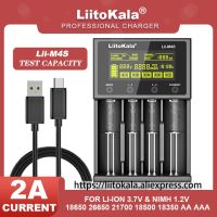 LiitoKala Lii-M4S ที่ชาร์จแบตเตอรี่อเนกประสงค์สำหรับ3.7V 1.2V 18650 26650 21700 14500 18350ดับเบิลเอทริปเปิลเอและแบตเตอรี่อื่นๆ