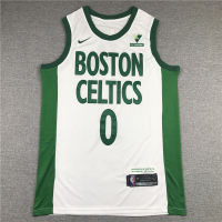 เสื้อเจอร์ซีย์ Nbabettum ปักลายเซลติกหมายเลข0 Jayson Tatum City Edition สีขาวชุดกีฬาบาสเกตบอลสำหรับทั้งหญิงและชายชุดกีฬาบาสเกตบอล