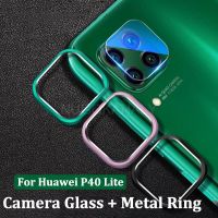 กระจกเทมเปอร์เลนส์กล้องถ่ายรูป + เคสฝาครอบแบบห่วงโลหะสำหรับ HUAWEI P40 Pro Lite P30 P20 Honor 20 Nova 7i 6 SE 5T ป้องกันหน้าจอ6SE