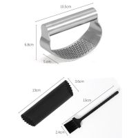 【LZ】℗✉✼  Triturador De Prensa De Alho De Aço Inoxidável Mincer Manual Descascador De Alho De Silicone Tubo com Escova Acessórios de Cozinha 1 Conjunto