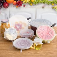 100 Food Grade 6 PCS Silicon Stretch Lids Universal Lid Silicone Saran Food Wrap-bowl Pot Lid-silicone Cover Pan Kitchen