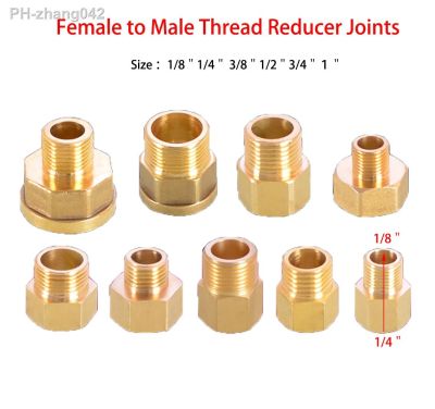 1Pcs Female to Male Thread Reducer Joints BSP 1/8＂1/4＂3/8＂1/2＂3/4＂1＂Brass Pipe Fitting Coupler Connector Hex nut