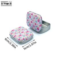 Mini Tin Box Metal Hinged Empty Tins With Lid Portable Rectangular Small Storage Container Candy Pill Cases For Home Organizer Storage Boxes