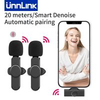 Unnlink Wireless Lavalier Microphone Portable Audio Video Recording Mini Mic for Apple Android Live Broadcast Gaming Phone